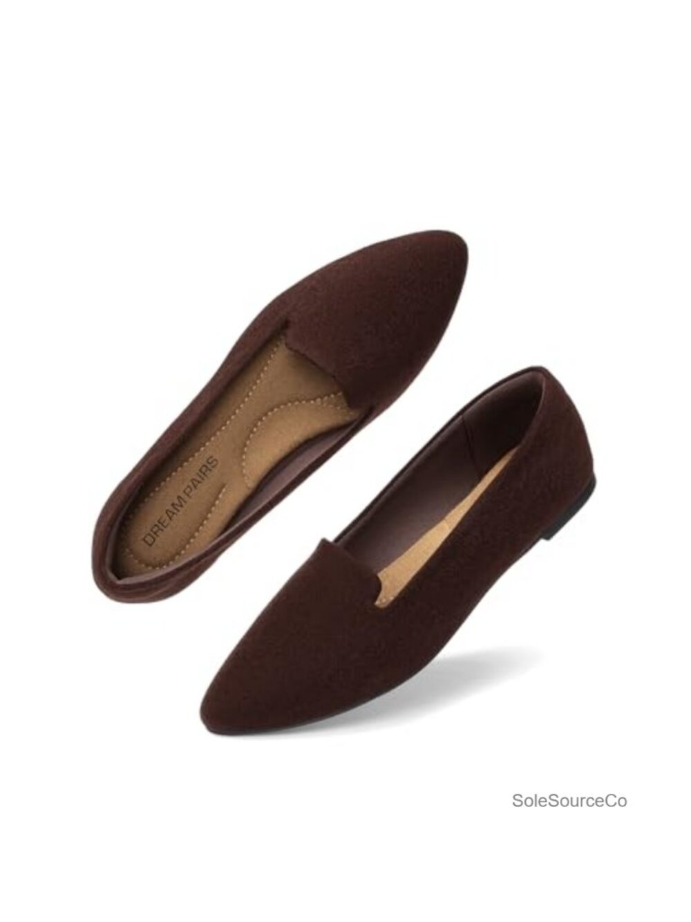 Women's Pointed Toe Business Dressy Flats Faux Suede Non-Slip Office Shoes